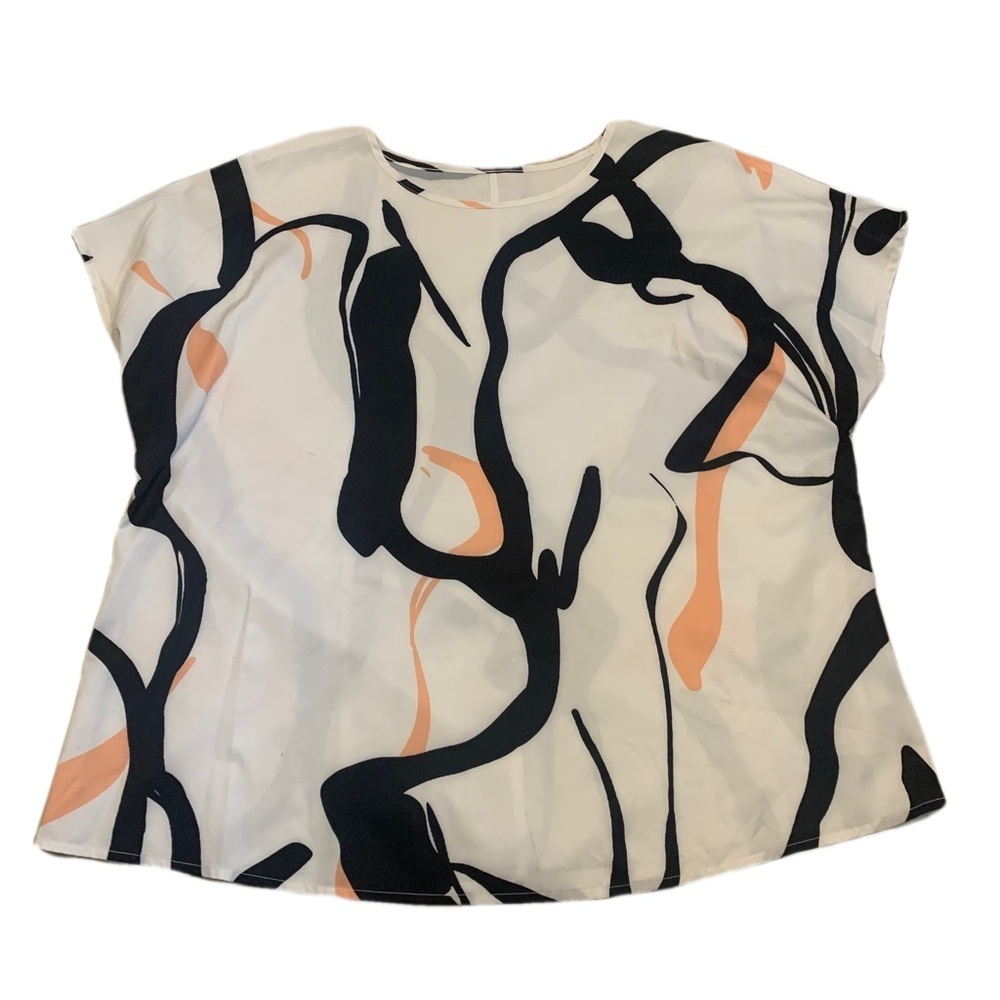 💜 Shein Curve Abstract Print Blouse T-shirt - 1XL